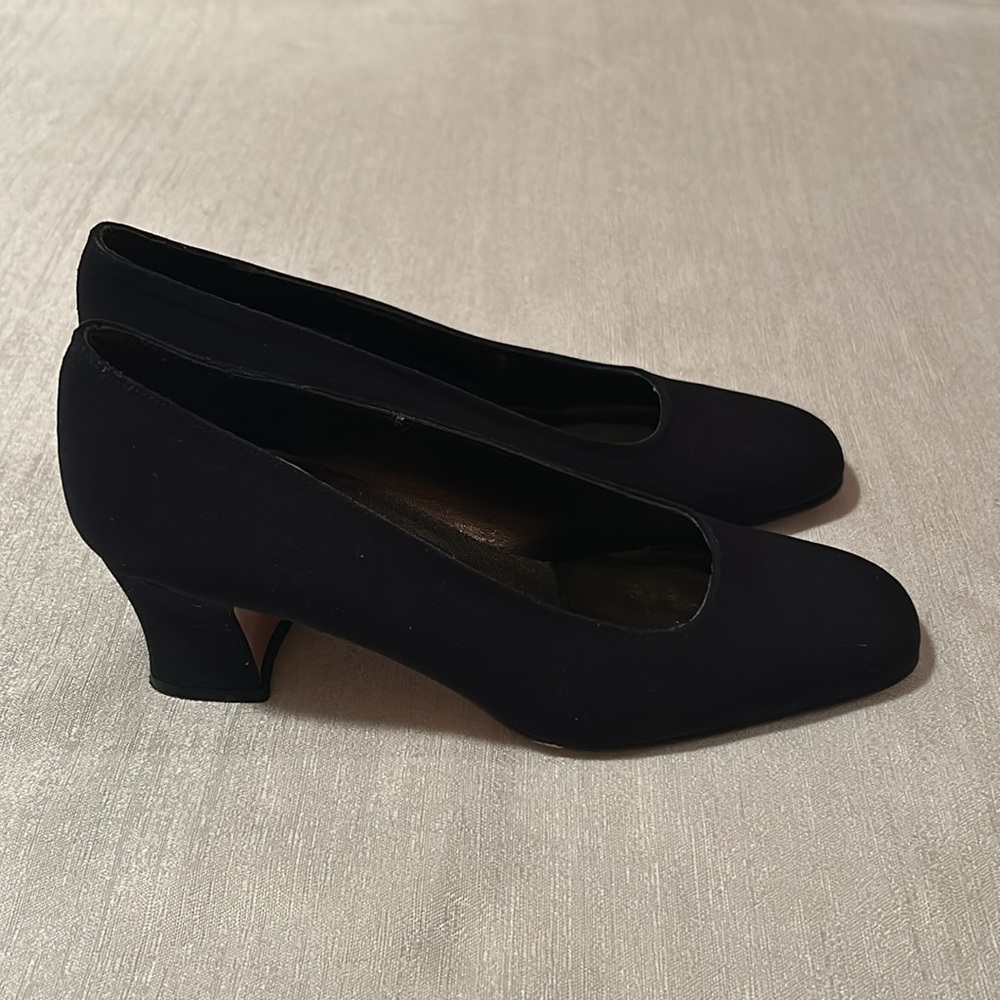 Nima Square Toed Suede Block Heels - Picture 3 of 7